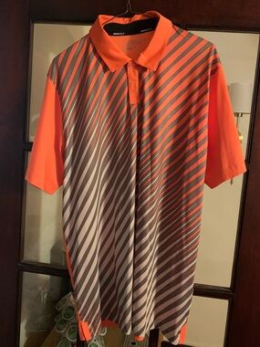 Nike Men’s Orange and Gray sunburst golf shirt